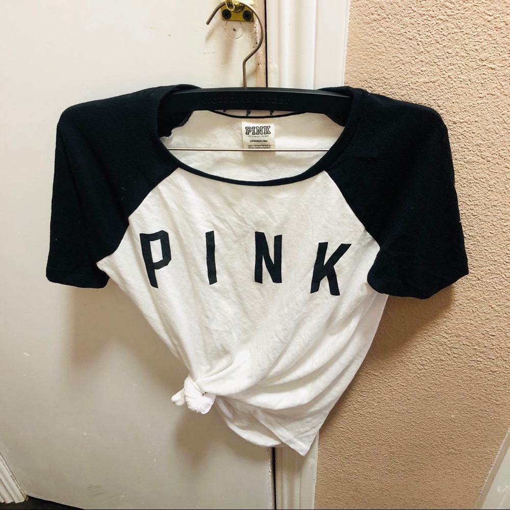 Pink vs secret baseball tee